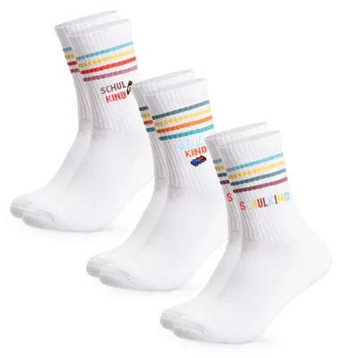 Produktbild von Occulto Jungen & Mädchen Schulkind Tennis Socken 3er Pack (Modell: School)