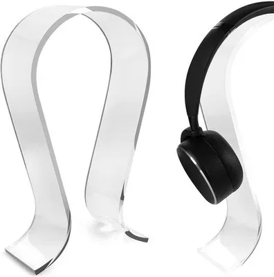 Immagine prodotto di Uniqoos® Supporto per cuffie in acrilico, 10 x 24 cm – elegante supporto per cuffie, ideale per la casa e l'ufficio, compatibile con cuffie e auricolari da gaming