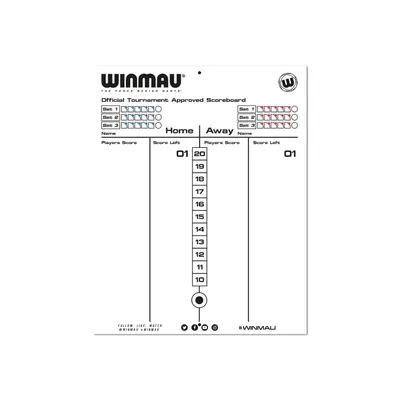 Zdjęcie produktu dla Tablica wyników turnieju Winmau - Tablica do pisania