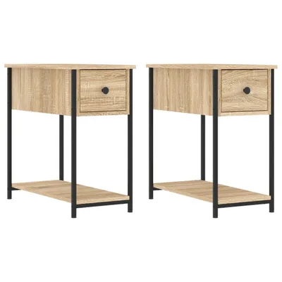 Produktbild von Nachttische 2 Stk. Sonoma-Eiche 30x60x60 cm Holzwerkstoff