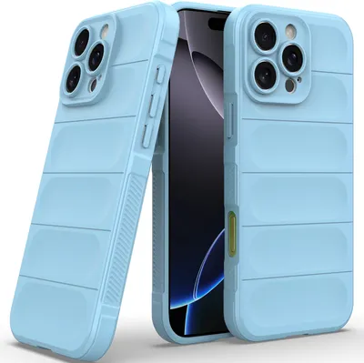 Produktbild von Handyhülle für iPhone 16 Pro Weich TPU Silikon Stossfest Anti-rutsch Hülle Blau
