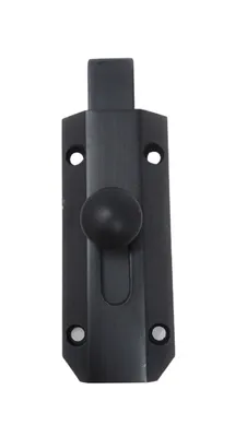 Image de Verrou de porte en laiton pur, robuste, fermeture de sécurité, noir, 1 pièce