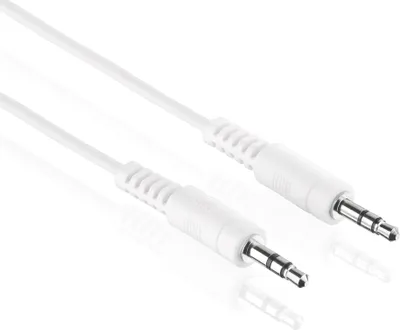 Immagine prodotto di 10 m Cavo ausiliario 2 x 3 pin maschio 3,5 mm spina jack stereo bianco