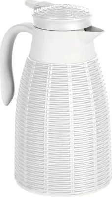 Zdjęcie produktu dla Kubek Excellent Houseware, szkło żaroodporne/polipropylen, 15x26,5 cm, biały