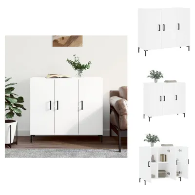 Image de vidaXL Sideboard Blanc 90x34x80 cm Bois composite - Sideboards