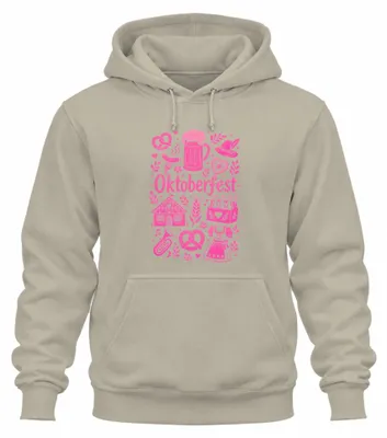 Produktbild von Pink Damen Dirndl Trachtenshirt Lederhose Hoodie Kapuzenpullover, Natur, L