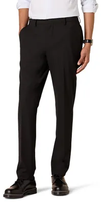 Produktbild von A. Essentials Herren Knitterarme Stretch-Anzughose, Schmale Passform, Schwarz, 3
