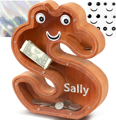 Immagine prodotto di Salvadanaio in legno Lakpopya a forma di lettera S 21,8 x 4 x 23 cm