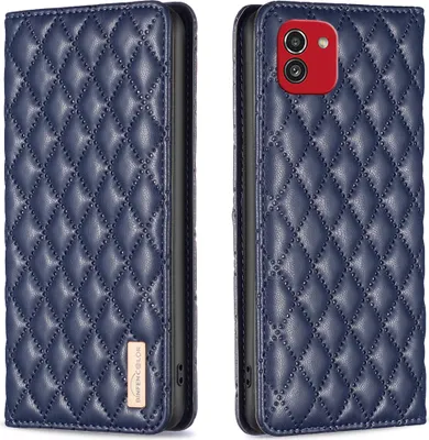 Produktbild von Galaxy A03 Hülle, Elegant Bookstyle Flip Leder Kartenfächer Schutzhülle mit Ständer für Samsung Galaxy A03 Blau