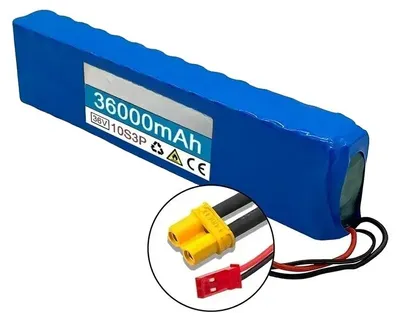 Image de Batterie lithium-ion, capacité de 36 000 mAh, système de gestion de batterie (BMS), connecteurs XT30 et JST