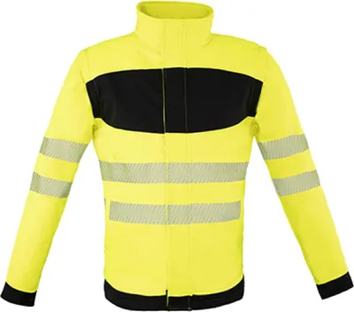 Produktbild von Korntex EOSSJ | EOS Hi-Vis Workwear Softshell Jacket With Printing Area - Farbe: Signal Yellow/Black - Größe: S
