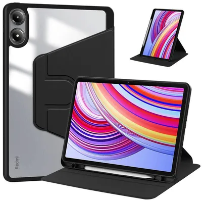 Produktbild von Xiaomi Redmi Pad 2 Pro Hülle - Coverup 360° Rotating Folio Klapphülle mit Schlaf/Wach-Funktion - Schwarz