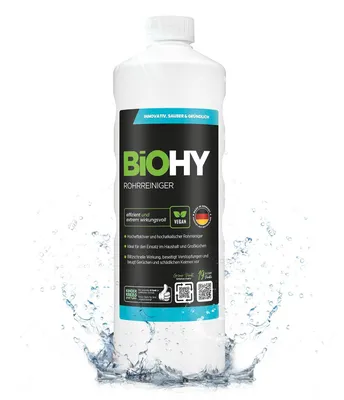 Produktbild von BiOHY Rohrreiniger + Dosierer, Abflussreiniger, Rohrfrei, Abflussfrei, 1 l