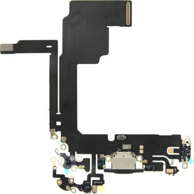 Produktbild von Original Pulled Ladebuchse Mikrofon USB Dock Connector Flex Schwarz für iPhone 15 Pro & Werkzeug