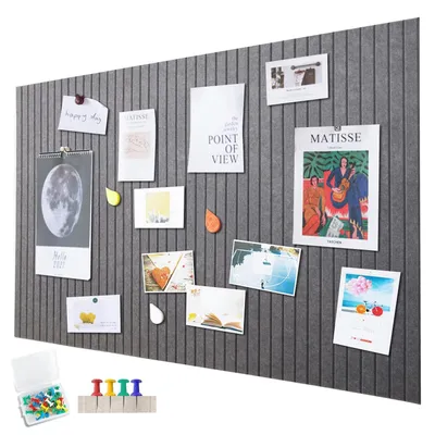 Zdjęcie produktu dla Duża samoprzylepna tablica filcowa - dekoracyjna tablica 120 x 90 cm w kolorze szarym