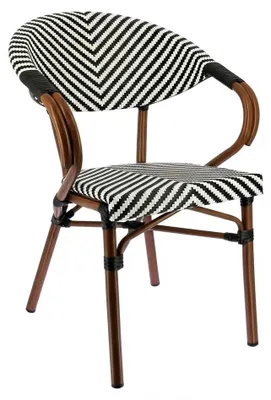 Image de Fauteuil de terrasse en TEXTYLENE Noir et blanc pour Exterieur