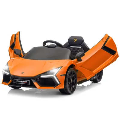 Obrázok produktu pre Lamborghini Revuelto, detské elektrické autíčko na 12 V s diaľkovým ovládaním 2,4 GHz, tri rýchlostné stupne, oranžové