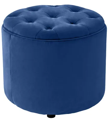 Produktbild von CLP Sitzhocker Pantin Samt mit Stauraum Fußhocker gepolstert Chesterfield-Design blau