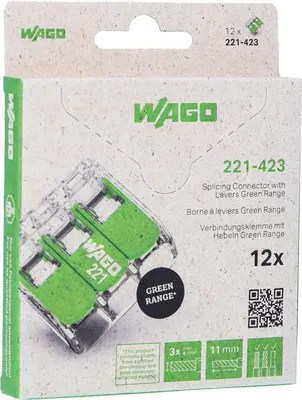 Immagine prodotto di WAGO Green Range Morsetto di collegamento a 2 conduttori fino a 4 mm², innestabile 221-422 16 pezzi