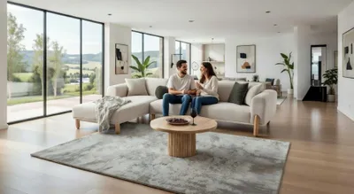 Zdjęcie produktu dla Beżowa sofa narożna z drewnianymi nogami do przytulnego salonu