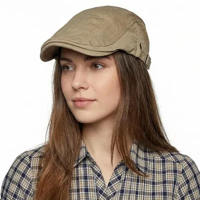 Obrázek produktu pro Pánská letní čepice typu flatcap, bavlna, světle béžová, obvod 55-60 cm