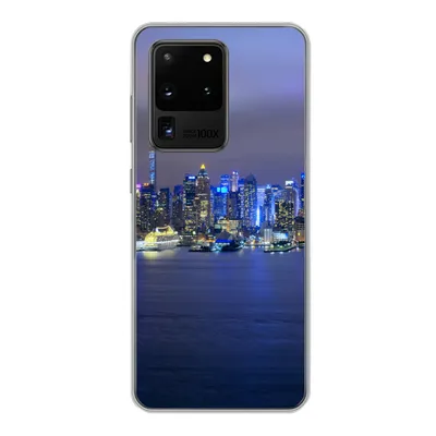 Produktbild von MuchoWow® Handyhülle Schutzhülle Hülle für Samsung Galaxy S20 Ultra New York - Skyline - Nacht Silikon Softcase Handy Hülle - Karteninhaber