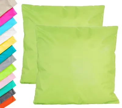 Produktbild von JACK 2er Set Outdoor Kissenhülle Kissenbezug 45x45cm Wasserfest Sitzkissen Lounge Kissen Garten Stuhl Lotus Effekt, Farbe:Grün