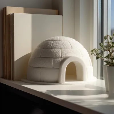Obrázok produktu pre Decords 3D dekoratívna figúrka – roztomilá figúrka iglú na poličku, 31 cm
