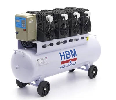 Obrázok produktu pre Tichý bezolejový kompresor s nízkou hlučnosťou 120l 10bar HBM Machines Holandsko