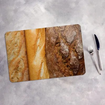 Produktbild von Tischset 6x45x30 cm Platzset Tischmatte Platzmatte Untersetzer - frisches Brot Lebensmittel