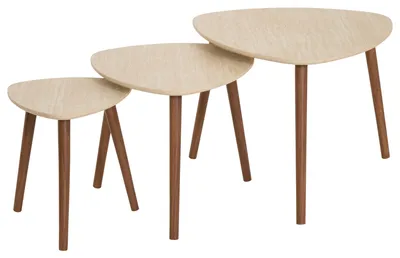 Image de Ensemble de 3 tables basses MILEO, hauteur maximale de 60 cm, en MDF