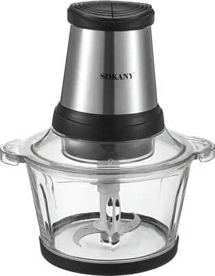 Zdjęcie produktu dla Sokany, rozdrabniacz 800 W 2 l stal nierdzewna dwie prędkości, szary