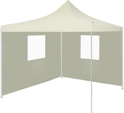 Obrázok produktu pre Profesionálny skladací párty stan+2 steny 2x2 m, oceľ, krémový