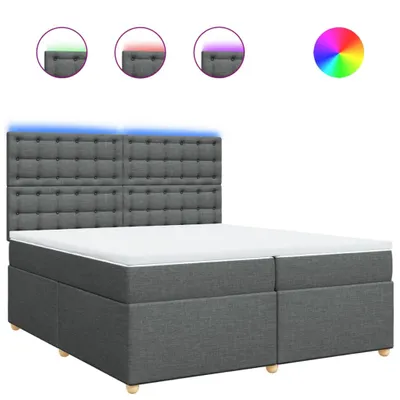 Produktbild von vidaXL Boxspringbett mit Matratze Dunkelgrau 200x200 cm Stoff