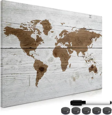Produktbild von Navaris Magnettafel Magnetpinnwand Memoboard zum Beschriften - 90x60 cm Notiztafel div. Designs - Tafel abwaschbar mit Magneten Stift