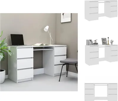 Obrázek produktu pro vidaXL Psací stůl bílý 140x50x77 cm materiál na bázi dřeva - Psací stoly