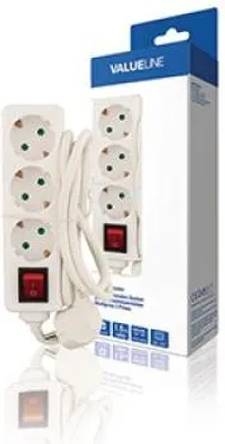 Produktbild von Valueline VLES315F002WH, 1,5 m, Drinnen, IP20, Weiß, 3 AC-Ausgänge, 16 A