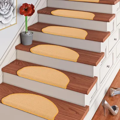 Produktbild von Natur Sisal Stufenmatte Honig (halbrund) in 2 Größen, Größe / Menge:24x65 cm = 1 Stck.