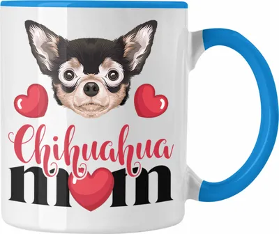 Produktbild von Trendation - Chihuahua Besitzer Mom Mama Tasse Geschenk Lustiger Spruch Geschenkidee Chihuahua Besitzerin (Blau)