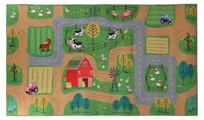 Image de Tapis de Jeu d'Extérieur Ferme - Multi - 140 x 80 x H 0,5 cm