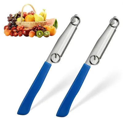 Spiralschneider für Gemüse, 2 Stück, Edelstahlklinge, blau