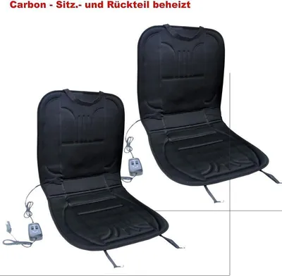 Produktbild von 2x Profi Auto Sitzheizung Carbon 2 Stufen Rücken und Sitz beheizbare Sitzauflage universal