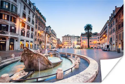 Produktbild von MuchoWow® Poster Springbrunnen - Rom - Platz 30x20 cm - Plakate - Print
