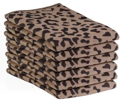 Produktbild von DoubleDry Geschirrtücher Baumwolle - 6-teilig - 50x70cm -   - Hochwertige Geschirrhandtücher - Leopard, Beige
