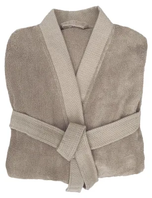 Productafbeelding van Heckettlane badjas - katoen - premium kwaliteit, maat M, kleur taupe