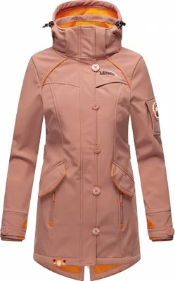 Produktbild von Marikoo Soulinaa Wasserdichte Damen Softshelljacke mit Kapuze Outdoor Jacke Regenjacke Regenmantel Terracotta Gr. 34 - XS