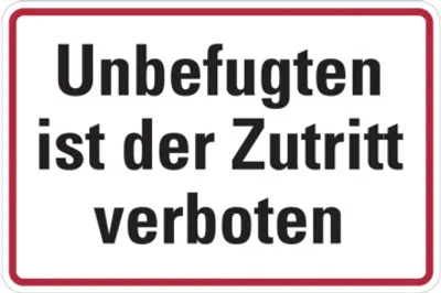 Produktbild von Dreifke® Hinweisschild, Unbefugten ist der Zutritt verboten, Aluminium, 200 x...