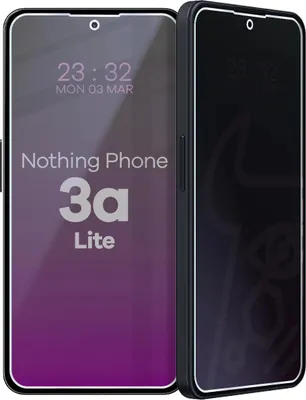 Produktbild von Hybridglas mit Privatschutzfilter für Nothing Phone (3a) Lite, Bizon Glass Mule Shadow, Matt