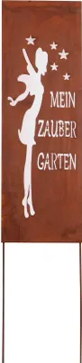 Produktbild von UNUS Gartenschild Elfe 66x22 cm Rostoptik Metall Spruchtafel Spruchschilder
