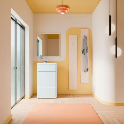 Produktbild von Forte ALICE SPRINGS Kommode 50 60, modern-minimalistisch, 4 Schubladen, Wohn-/Schlafzimmer, Holzwerkstoff, Secret Grey, 54,8 cm breit x 99,1 cm hoch x 34,9 cm tief